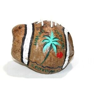Hawaii Souvenir Hawaii Official Football Coconut Natural Genuine Hand Painted 7"